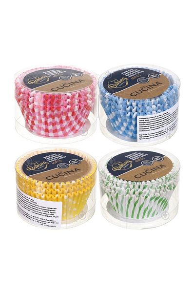 Excellent Houseware Set de 240 de forme verzi pentru brioșe, hârtie, multicolore, 5x 3,5 cm, rezistente la 180 de grade Celsius