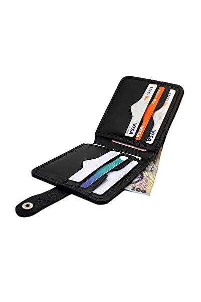 Natty Pell Handmade Men's Wallet Made of Genuine Leather, 8 Card Slots, Clasp Closure