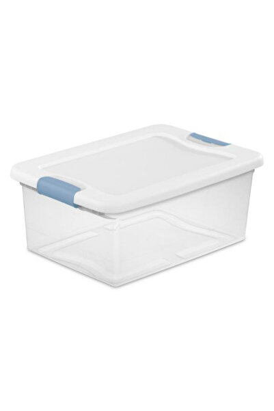 Sterilite Latch Closure Rectangular Plastic Storage Box 15 Quart