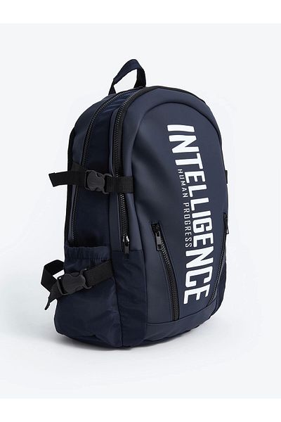 LC Waikiki Lcw Accessories Dark Blue Text Printed Boy's Backpack