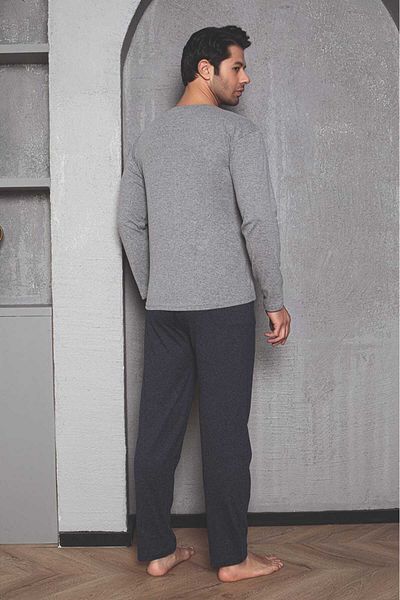 Intisimo Men's Pajamas, Blouse Long Pants, California, Gray - 2xl