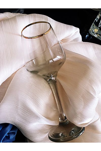 DECOSTYLE Glass with Foot Lav Gold 6 Units