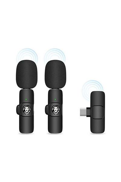 Green Lion 3 in 1 Wireless Microphone with 20 Meters Range, Highly Sensitive, 60mAh Battery Capacity