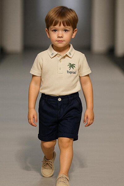 Esterella Komplet šortsa za dečake sa polo kragnom T-shirt / Komplet šortsa z...