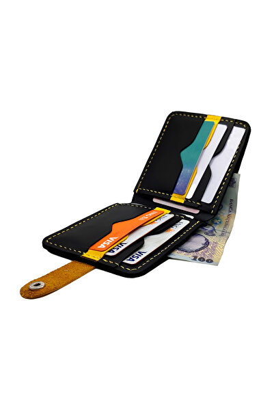 Natty Pell Handmade Men's Wallet Made of Genuine Leather, 8 Card Slots, Clasp Closure