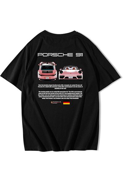 BRZ COLLECTION Tricou Porsche 911 oversize unisex negru