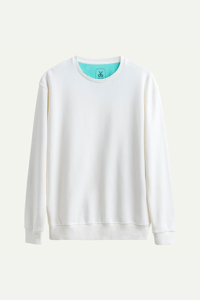 KAFT Erkek Basic Regular Sweatshirt - Ruga - Off White
