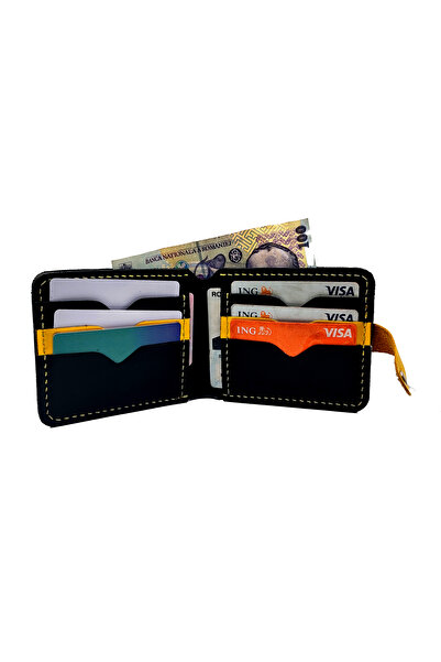 Natty Pell Handmade Men's Wallet Made of Genuine Leather, 8 Card Slots, Clasp Closure