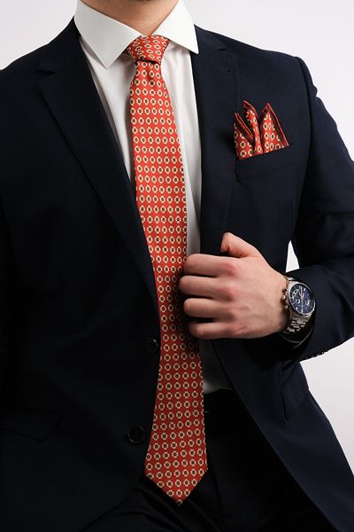 Bursa İpek Burgundy Patterned Silk Tie Set
