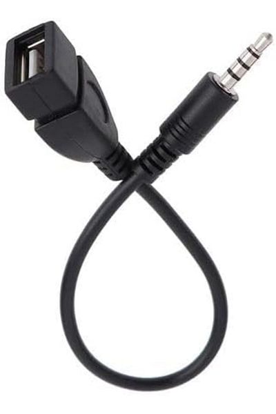 Generic 3.5mm AUX Audio Cable to USB 2.0 Adapter for MP3 with Car Compatibility, 15cm - Black