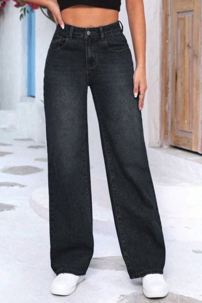 CEDY DENIM High Waist Loose Women's Jeans - Plus Size Jean Anthracite C602