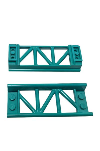 LEGO Custom Moc Accessory Train Track Roller Coaster Small Straight 8L Rail Turquoise 2 Pcs