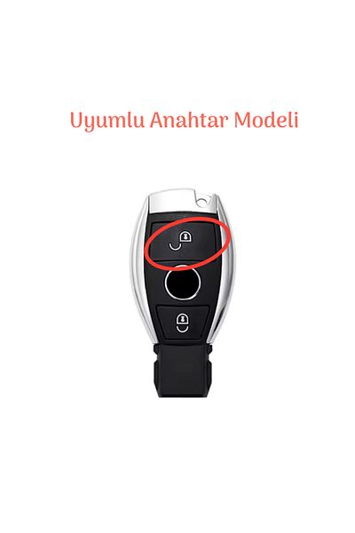 emii auto spare parts Mercedes Compatible Key Case Cover with 2 Keys Model Pink/Grey