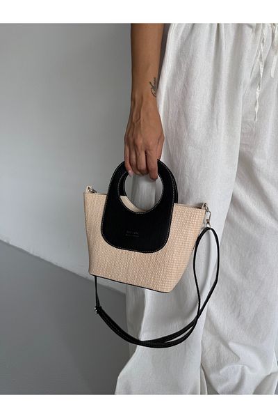 ALTUDA Women's Puppy Detailed Straw Crossbody Bag Arlo