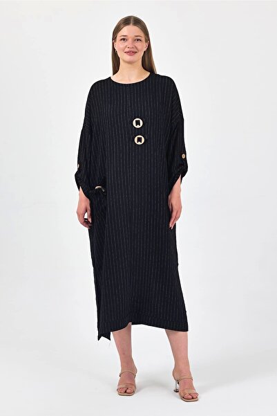 Women 'S dress with Italian buckle -black