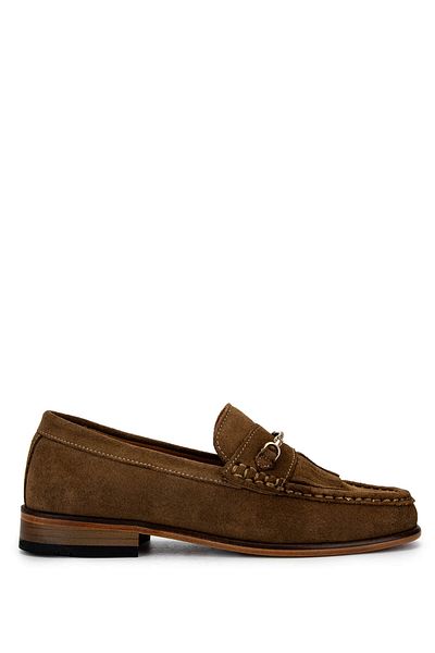 Tamer Tanca Women's Genuine Leather Brown Loafer Shoes