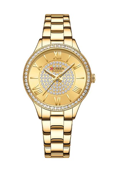Curren 9084 Original Brand Stainless Steel Band Wrist Watch For Women With Box (Gold)