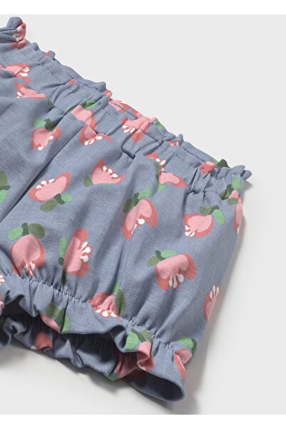 MAYORAL Baby Girl Floral Patterned Shorts Indigo 1228