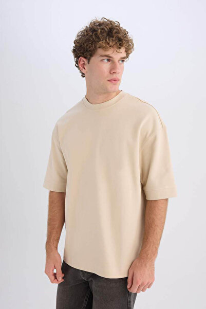 DeFacto Μπεζ ανδρικό μπλουζάκι B4844AX/BG757