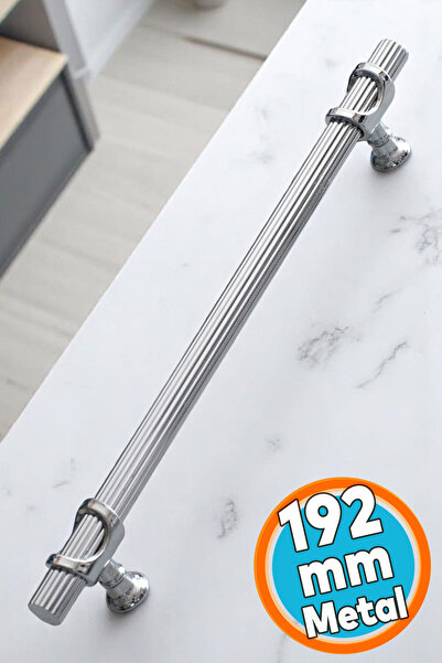 NZB Mobilya Çekmece Mutfak Dolap Dolabı Kapak Kulpları Kulbu Kulpu Krom Metal Kulp 192 mm-19.2 cm