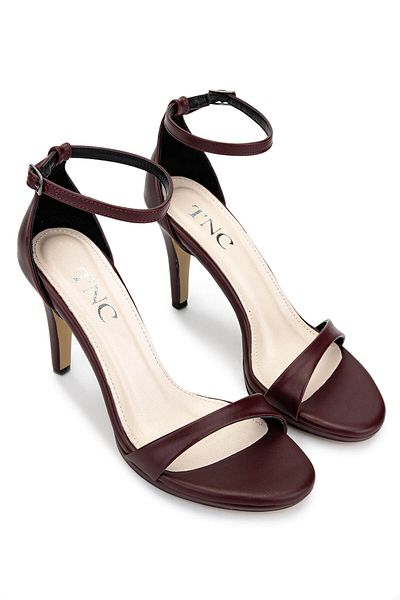 Tamer Tanca Women's Vegan Burgundy Heeled Shoes