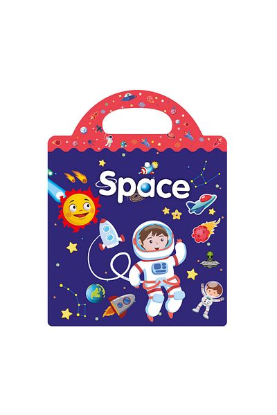 Miniso Space Hot New Children Scene Stickers DIY Hand-on Puzzle Sticker Books Reusable Cartoon Animal Learn