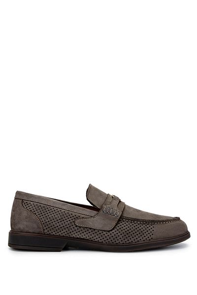 Tamer Tanca Men's Genuine Leather Mink Nubuck Loafer Shoes