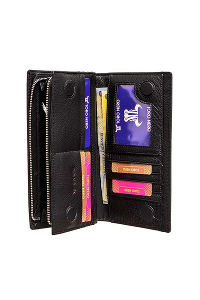 Toro Nero Women's wallet made of genuine leather, black Anne