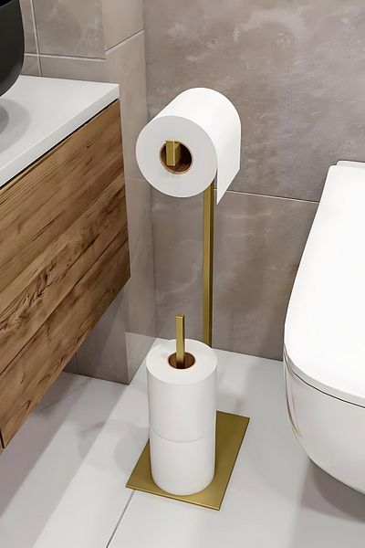 Grandmix Suport metalic pentru hârtie igienică, rezervat spațiu, modern, minimalist, suport pentru role de toaletă, economizor de baie