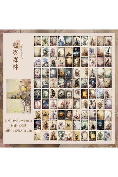 Choice F 100pcs/lot Memo Pads Material Paper retro and nostalgic Junk Journal Scrapbooking paper Cards Bac.