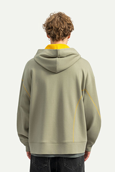 KAFT Unisex Fermuarlı Oversize Hoodie Sweatshirt - Ziplay - Concrete