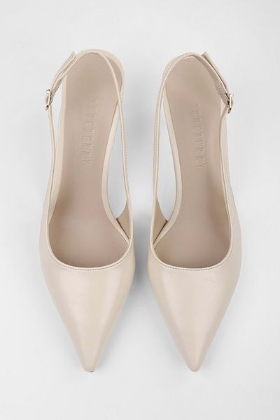 Shoeberry Women's Estelle Ecru Skin Stiletto