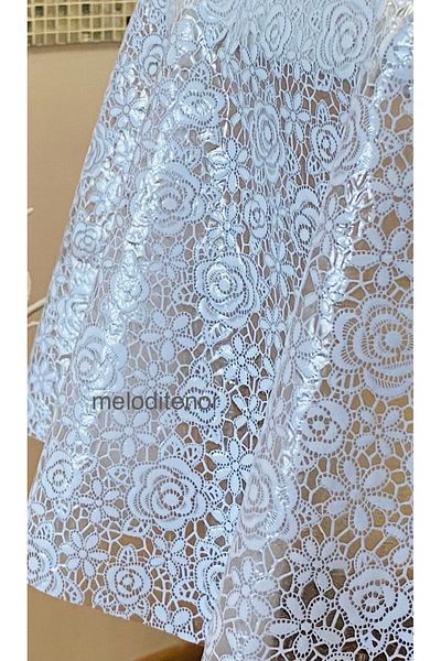 TNR Meiwa Transparent Coating White Rose Pattern Pvc Round Oilcloth Table Cloth