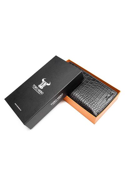 Toro Nero Women's wallet made of genuine leather, black Gia, RFID protection