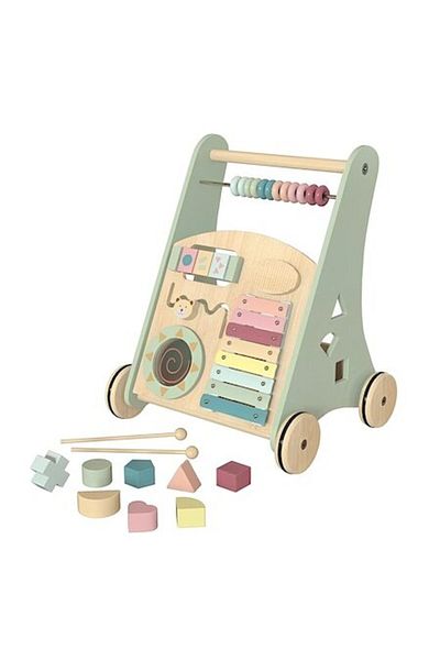 ideal STORE Song Walker Wooden Baby Walker 3-in-1 with Anti-Slip Wheels, Menthol Green