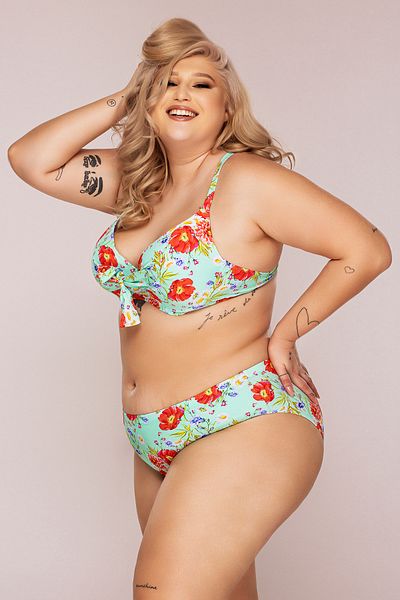 Lush Fashion Turquoise Two-Piece Swimsuit