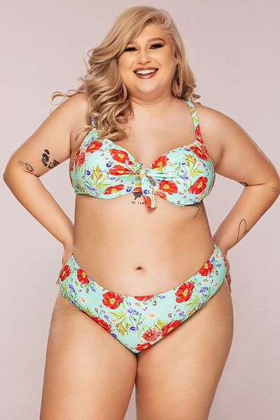 Lush Fashion Turquoise Two-Piece Swimsuit