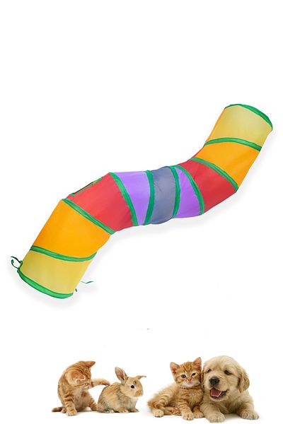Beatitude Long Cat Tunnel Foldable Bend Play Activity Tunnel Interactive Cat Dog Play Game