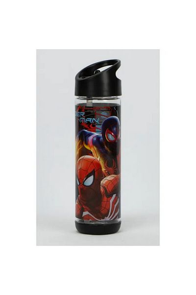 SUNCE Marvel Spiderman Plastic Water Bottle with Straw 500 ml