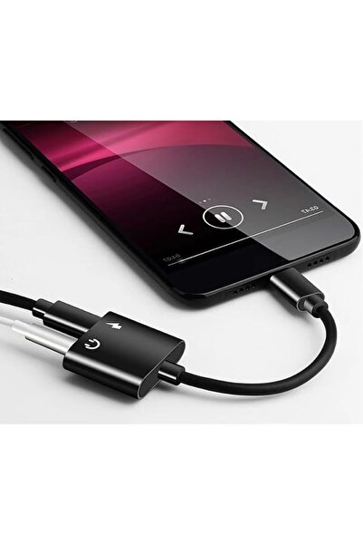 Generic Lightning Headphone Adapter 3.5mm Apple Certified Dual Port AUX Plug Black