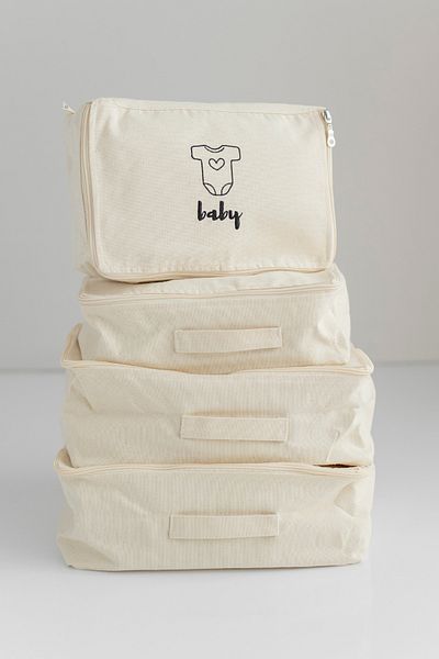 Mama Yoyo Baby&Kids حقيبة تنظيم مستشفى الأم والطفل مكونة من 4 قطع، حقيبة تنظيم خروج المستشفى، مطرزة