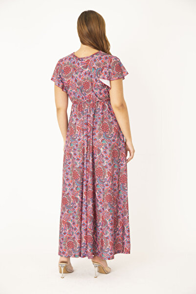 Şans Női nagy méretű színes, behúzható galléros derék csipke ruha 65N36878