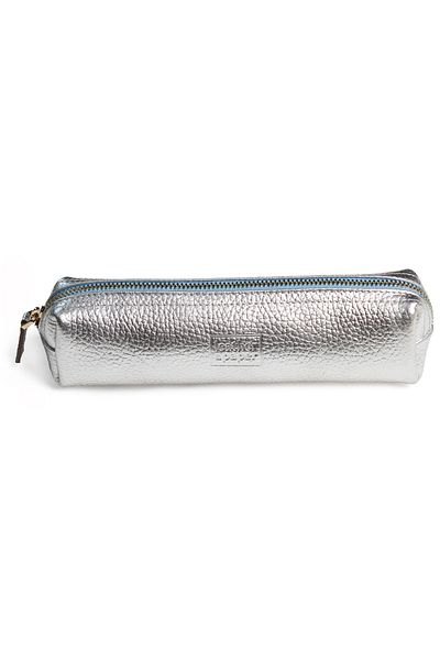 Leather Paper Leather Silver Pencil Case