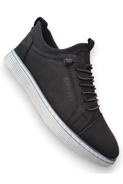 BİRKAN Birkan 907 Black Nubuck din piele naturală, ortopedică, ușoară, confortabilă, ocazională, pantofi pentru bărbați