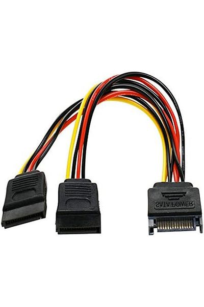 Others SATA Power Splitter Y Cable 15-Pin Male to 2 Female - 7 Inch Pack of 2