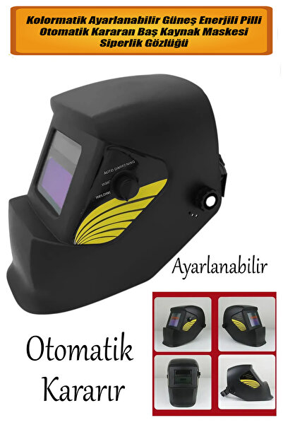 NUBLADO Kolormatik Ayarlanabilir Güneş Enerjili Pilli Otomatik Kararan Baş Kaynak Maskesi Siperlik MFT.