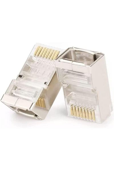 Generic 100 Piece RJ45 Metal Shielded Male Connector for Ethernet Cable Cat 6 and Cat 5, for PlayStation