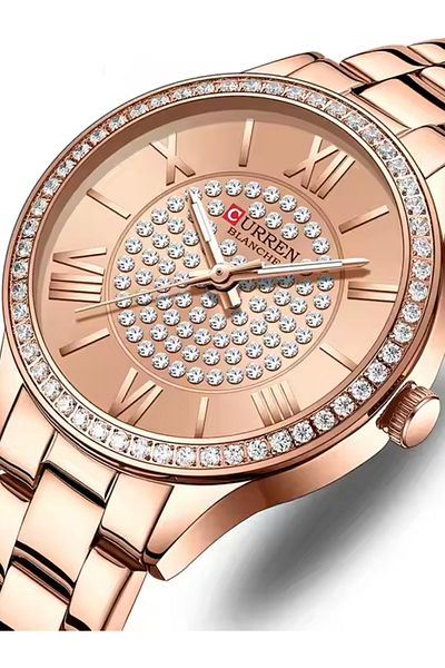 Curren 9084 Original Brand Stainless Steel Band Wrist Watch For Women With Box