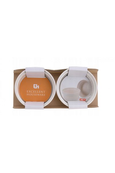 Excellent Houseware Set of 2 EH ramekins, porcelain, 11 x 5 cm