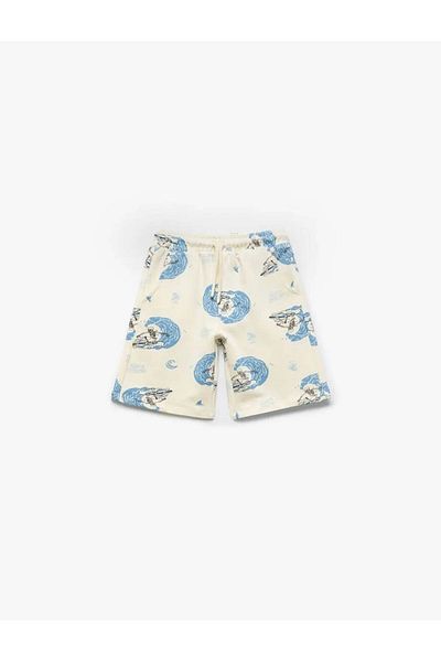 Koton Cotton Lace-Up Ecru Boy's Shorts 5Skb40008Tk